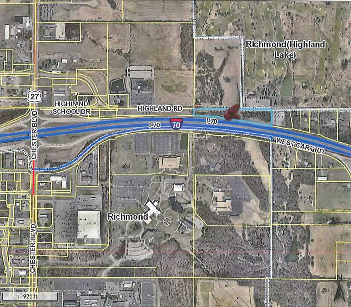 Map to location of New Creations Church in Richmond, Indiana